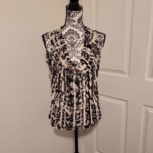 Calvin Klein leopard striped print top‎